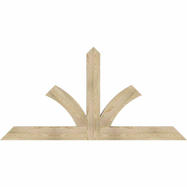 Ekena Millwork Richland Rough Sawn Timber Gable Bracket, Douglas Fir, 84"W x 42"H x 4"D x 6"F, 12/12 Pitch GBW084X42X0406RIC00RDF - main
